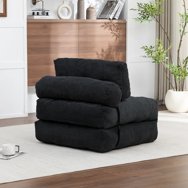 Alt view image 5 of 7 - Folding Sofa Bed, Convertible Sleeper Chair with Pillow Foldable Mattress with Back Support Portable Fold Out Chair Bed