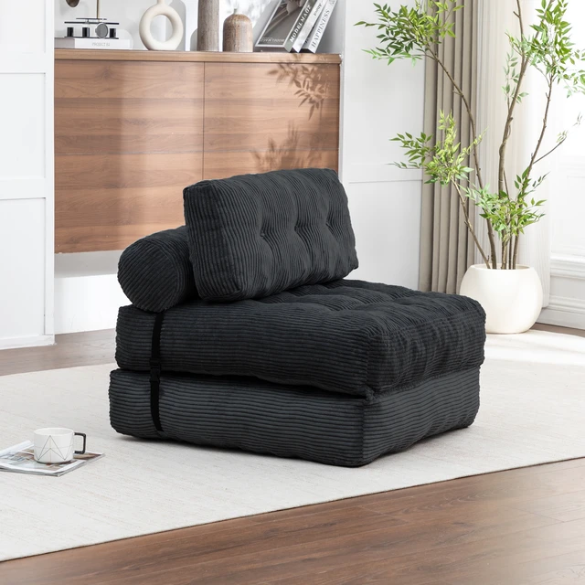 Alt view image 7 of 7 - Folding Sofa Bed, Convertible Sleeper Chair with Pillow Foldable Mattress with Back Support Portable Fold Out Chair Bed