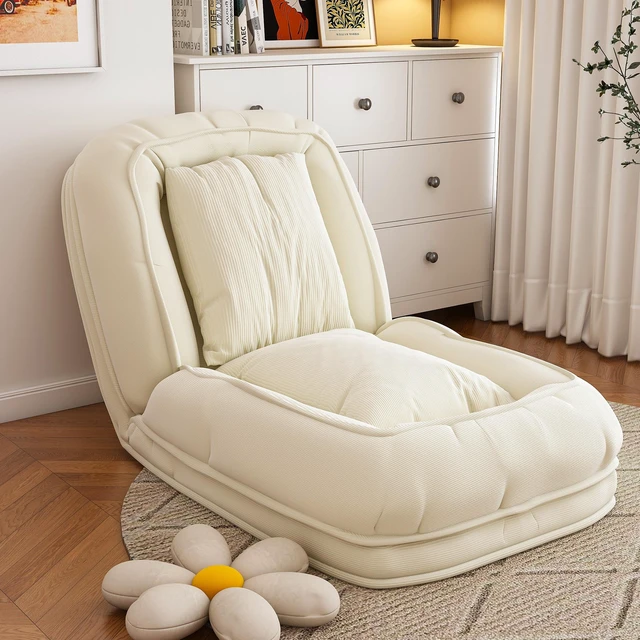 Main image of Upholstered Human Dog Bed for Adults and Pets, Foldable Lazy Sofa Bed with Adjustable Position Includes Soft Pillows