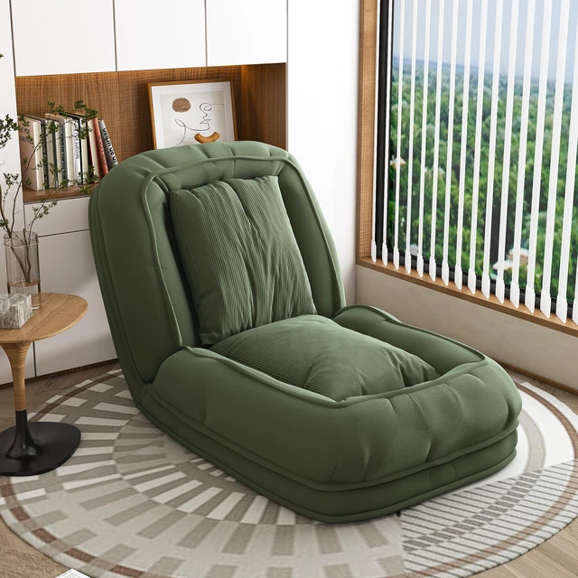 Main image of Upholstered Human Dog Bed for Adults and Pets, Foldable Lazy Sofa Bed with Adjustable Position Includes Soft Pillows