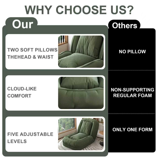Alt view image 6 of 7 - Upholstered Human Dog Bed for Adults and Pets, Foldable Lazy Sofa Bed with Adjustable Position Includes Soft Pillows