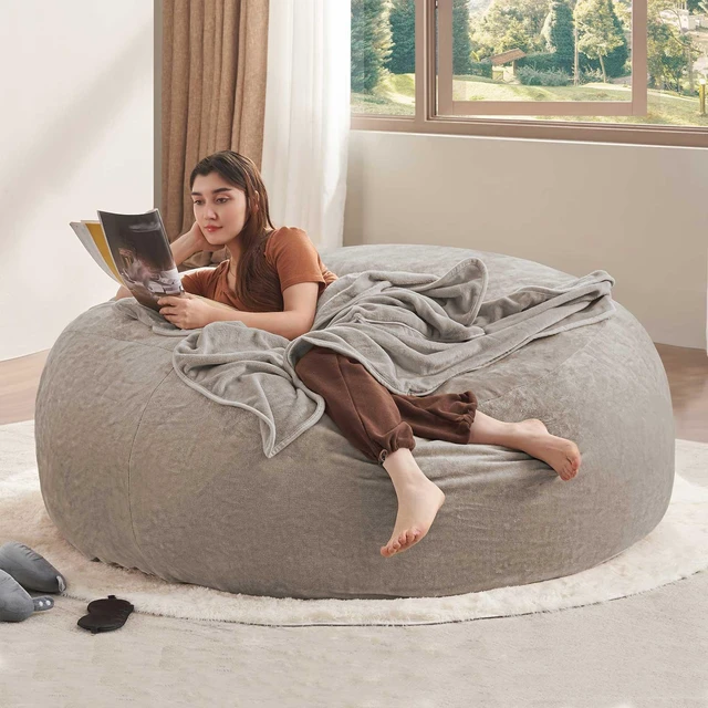 Main image of Bean Bag Chair, Memory Foam Filling Adult and Teen Bean Bag Chair Soft Sofa with Removable Flannel Cover Round Sofa