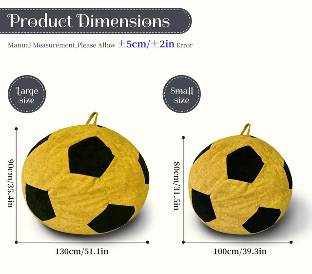 Alt view image 3 of 7 - Small Soccer Shaped Bean Bag Chair, Color Stitching Large Size Beanbag Seat Relax Lazy Sofa for Living Reading Nook