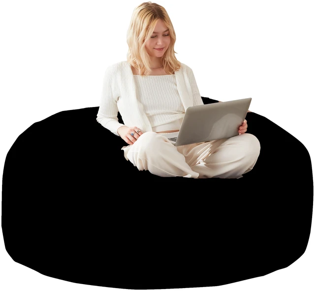 Main image of Bean Bag Chair, Memory Foam Filling Adult and Teen Bean Bag Chair Soft Sofa with Flannel Cover Round Sofa for Living