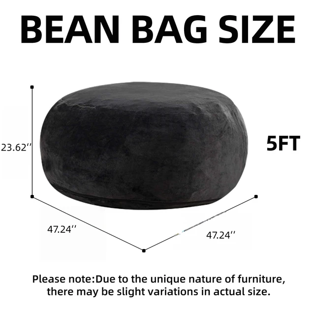 Alt view image 5 of 7 - Bean Bag Chair, Memory Foam Filling Adult and Teen Bean Bag Chair Soft Sofa with Flannel Cover Round Sofa for Living