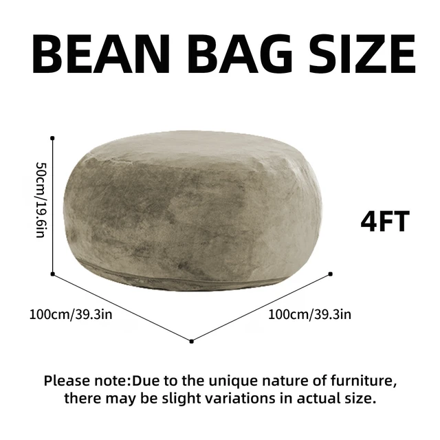 Alt view image 6 of 7 - Bean Bag Chair, Memory Foam Filling Adult and Teen Bean Bag Chair Soft Sofa with Flannel Cover Round Sofa for Living