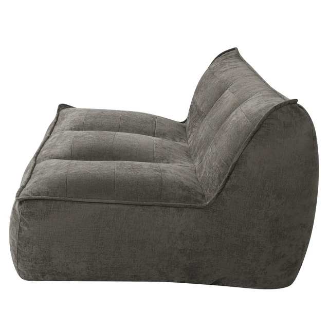 Alt view image 7 of 7 - Double Caterpillar Sofa, Double Togo Sofa Cotton Linen Fabric Beanbag Couch for Living and Fluffy Cloud Mini Couch