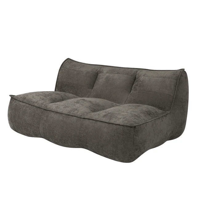 Alt view image 5 of 7 - Double Caterpillar Sofa, Double Togo Sofa Cotton Linen Fabric Beanbag Couch for Living and Fluffy Cloud Mini Couch