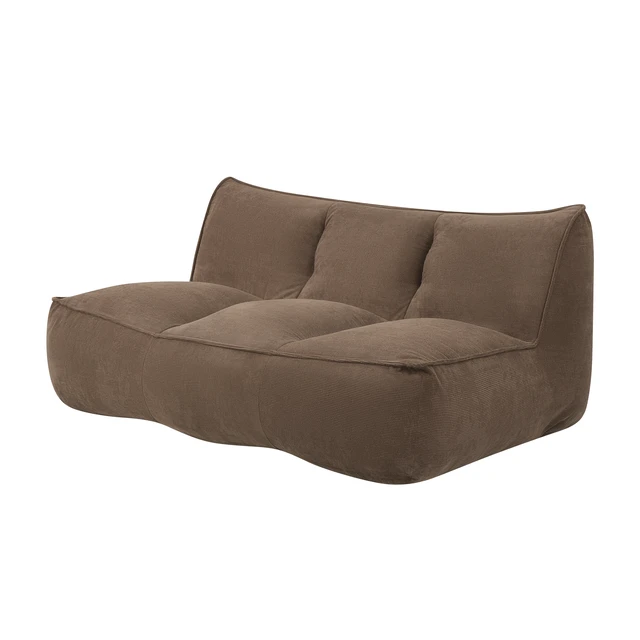 Alt view image 5 of 7 - Double Caterpillar Sofa, Double Togo Sofa Fine Corduroy Fabric Beanbag Couch for Living and Fluffy Cloud Mini Couch
