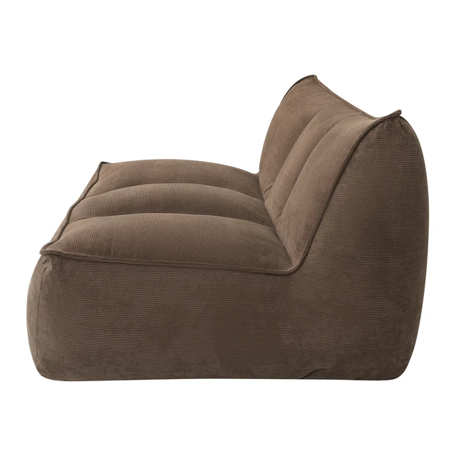 Alt view image 7 of 7 - Double Caterpillar Sofa, Double Togo Sofa Fine Corduroy Fabric Beanbag Couch for Living and Fluffy Cloud Mini Couch