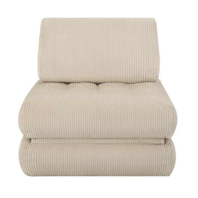 Alt view image 6 of 7 - 62.9 Inch Corduroy Fabric Beanbag Couch for Living, Fluffy Cloud Mini Couch Corduroy-Camel, Camel, Fabric and Foam