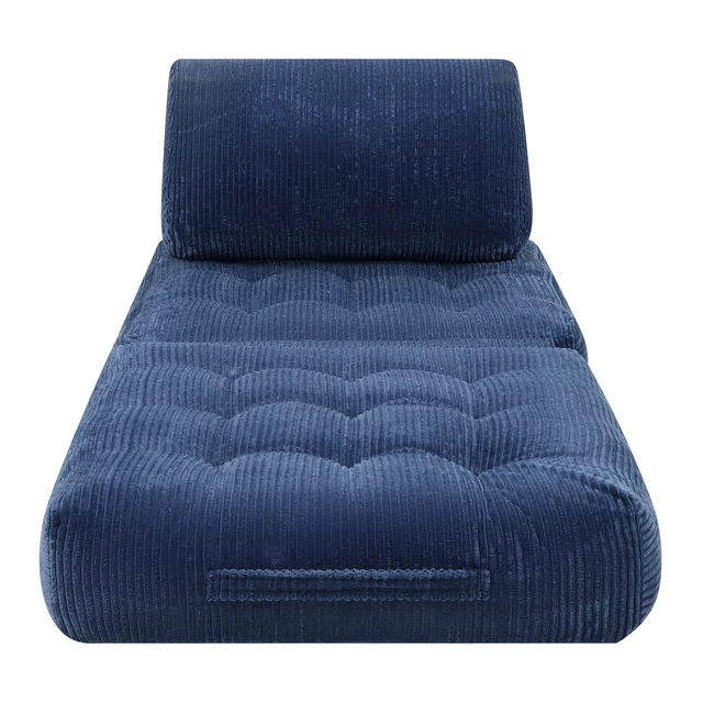 Alt view image 7 of 7 - 62.9 Inch Corduroy Fabric Beanbag Couch for Living, Fluffy Cloud Mini Couch Corduroy, Blue, Fabric and Foam, Bean Bag