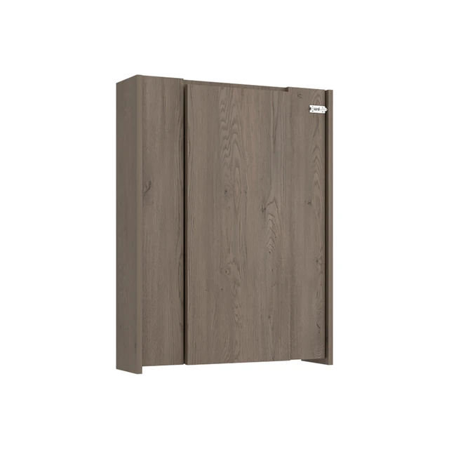 Alt view image 5 of 7 - Wall-Mounted Bar Cabinet with Fold Down Table, Dark Oak, Particle Board