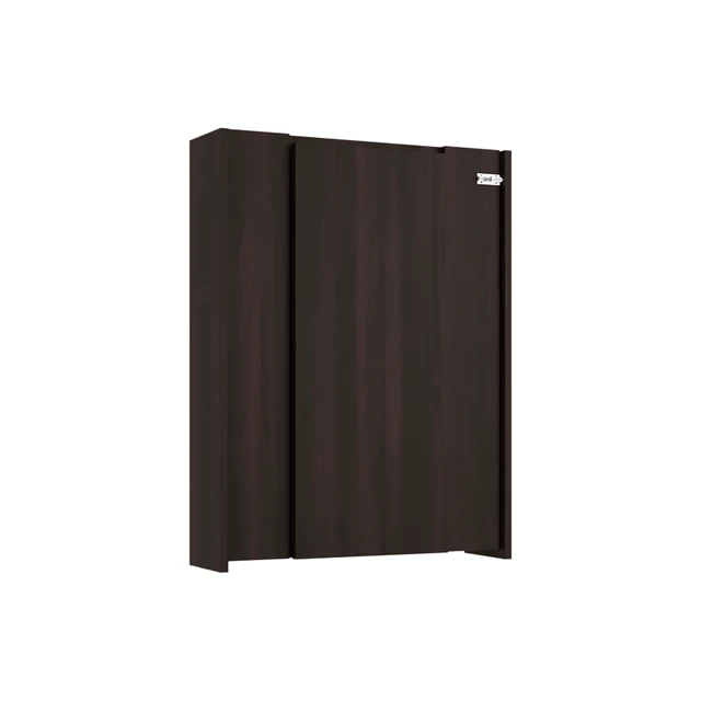 Alt view image 5 of 7 - Stained Wall-Mounted Bar Cabinet with Fold Down Table, Walnut, Particle Board