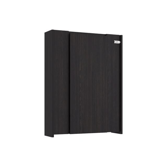 Alt view image 4 of 7 - Wall-Mounted Bar Cabinet with Fold Down Table, Wenge, Particle Board