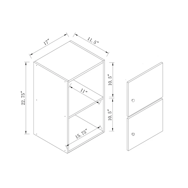 Alt view image 7 of 7 - Two Door Narrow Corner Storage Cabinet Locking Door Metal Lock Two Keys Large Comfort Wooden Knob Handles Cocoa Color