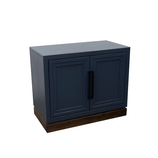 Alt view image 4 of 7 - Nora 31 Inch Modular 2 Door Storage Cabinet, Blue, Wood