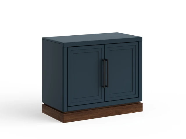 Alt view image 5 of 7 - Nora 31 Inch Modular 2 Door Storage Cabinet, Blue, Wood