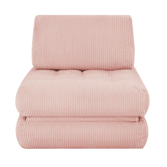 Alt view image 6 of 7 - 62.9 Inch Corduroy Fabric Beanbag, Foldable Single Sofa Bed Couch for Living and Fluffy Cloud Mini Couch Corduroy