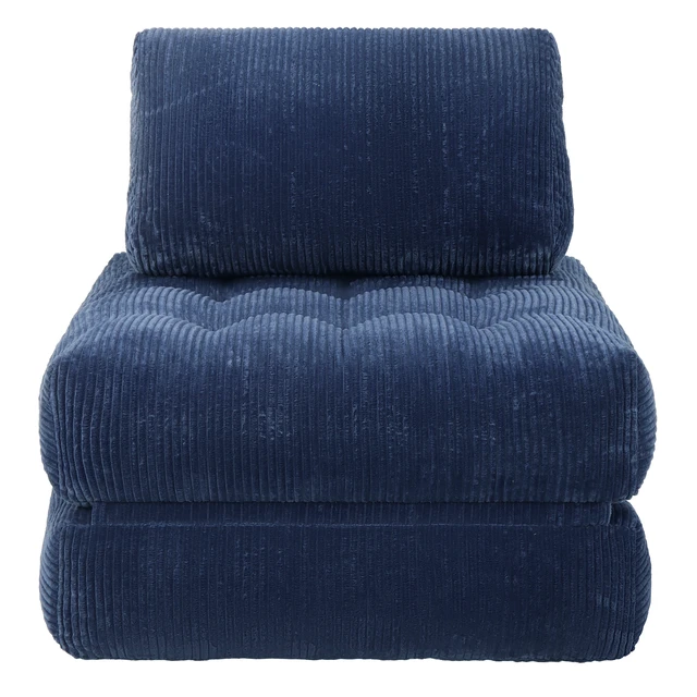 Alt view image 6 of 7 - 62.9 Inch Corduroy Fabric Beanbag Couch for Living, Fluffy Cloud Mini Couch Corduroy, Blue, Fabric and Foam, Bean Bag