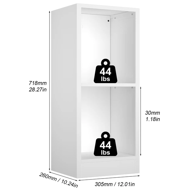 Alt view image 4 of 7 - 2 Tier Metal Bookshelf Storage Cabinet, 12.01 Inch 10.24 Inch 28.27 Freestanding Open Bookcase with Anti Tip Kit