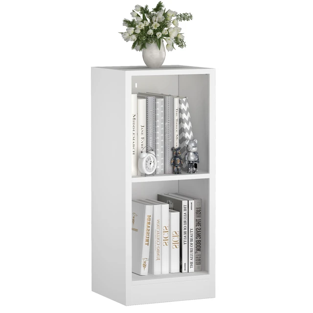 Alt view image 5 of 7 - 2 Tier Metal Bookshelf Storage Cabinet, 12.01 Inch 10.24 Inch 28.27 Freestanding Open Bookcase with Anti Tip Kit