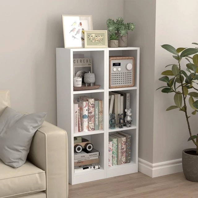Main image of 3 Tier Metal Bookshelf Storage Cabinet, 12.01 Inch 10.24 Inch 40.79 Freestanding Open Cube Bookcase with Anti Tip
