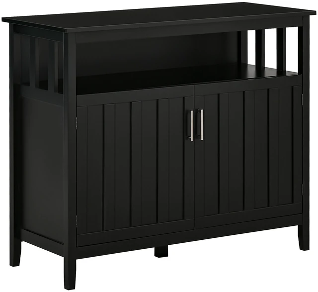 Main image of Sideboard Buffet Cabinet, Kitchen Cabinet Coffee Bar with 2 Doors and Adjustable Shelves for Entryway Living, Black, MDF