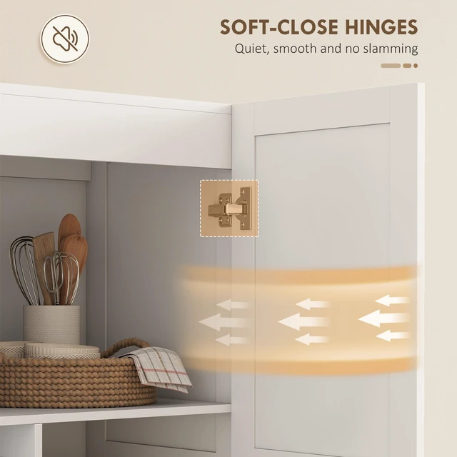 Alt view image 4 of 7 - 71 Inch Tall Kitchen Pantry Cabinet with Soft Close Hinges, Freestanding Pantry Storage Cabinet with Framed Doors