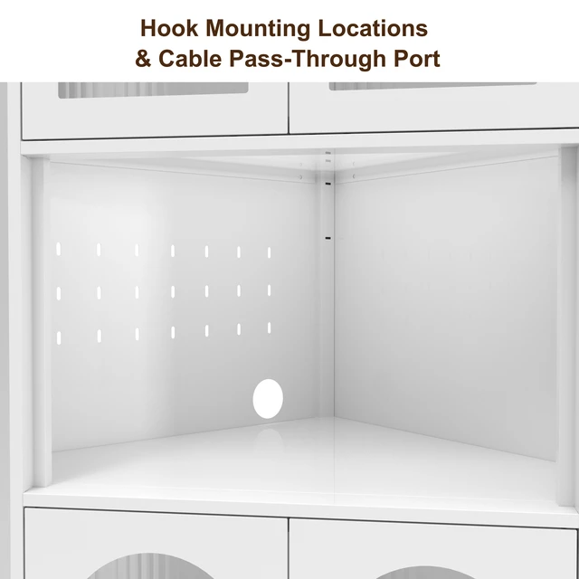 Alt view image 6 of 7 - 70.87 Inch Corner Cabinet, Metal Storage Cabinet with Doors and Adjustable Shelves Corner Organizer Space Saving