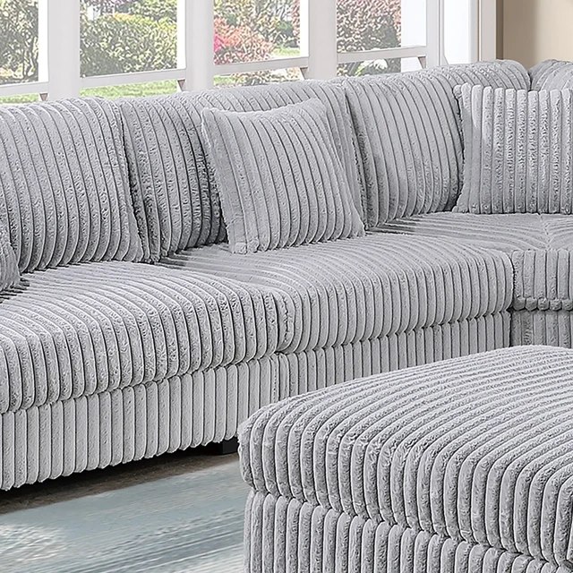Alt view image 4 of 7 - Mink Fur Like Corduroy Armless Chair Modular 1 pc Chair Pillow Living Furniture, Gray Mink, Accent Seating