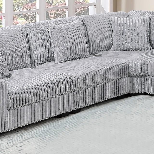 Alt view image 3 of 7 - Mink Fur Like Corduroy Armless Chair Modular 1 pc Chair Pillow Living Furniture, Gray Mink, Accent Seating