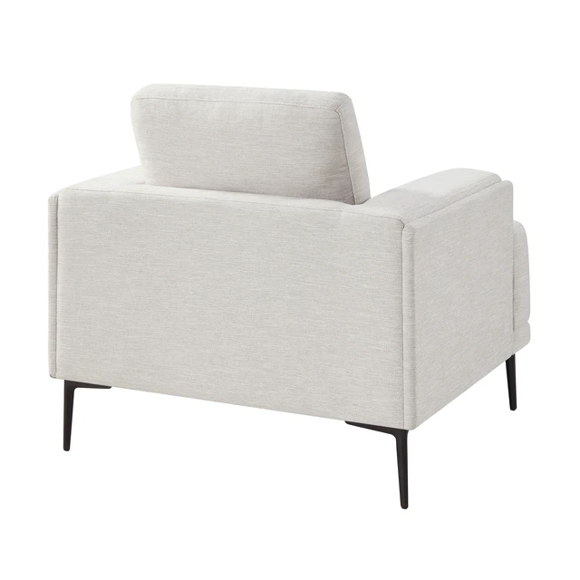 Alt view image 5 of 6 - Accent Chair Chenille Fabric Upholstered Comfort Armchair Solid Living Furniture 1 pc, Cream Taupe, Plywood and Solid