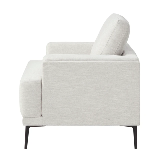 Alt view image 4 of 6 - Accent Chair Chenille Fabric Upholstered Comfort Armchair Solid Living Furniture 1 pc, Cream Taupe, Plywood and Solid