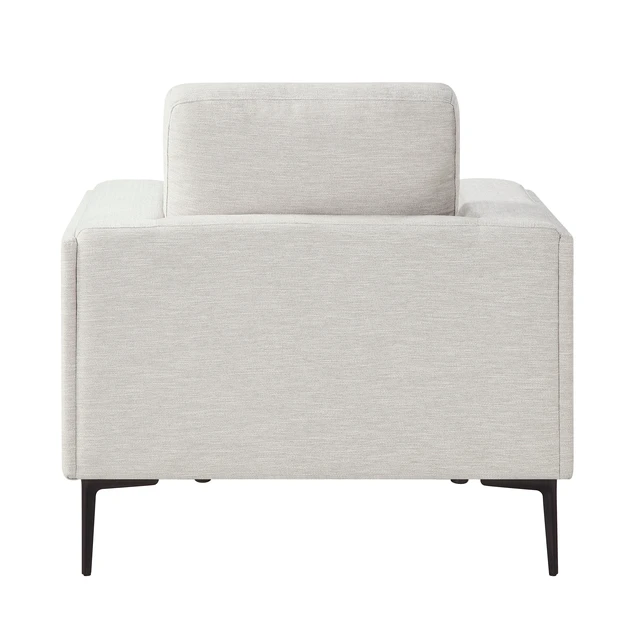 Alt view image 6 of 6 - Accent Chair Chenille Fabric Upholstered Comfort Armchair Solid Living Furniture 1 pc, Cream Taupe, Plywood and Solid