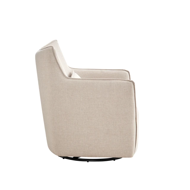 Alt view image 2 of 5 - Swivel Accent Chair with Matching Lumbar Pillow 360° Swivel Base Sand, Polyester, Chairs Accent Seating