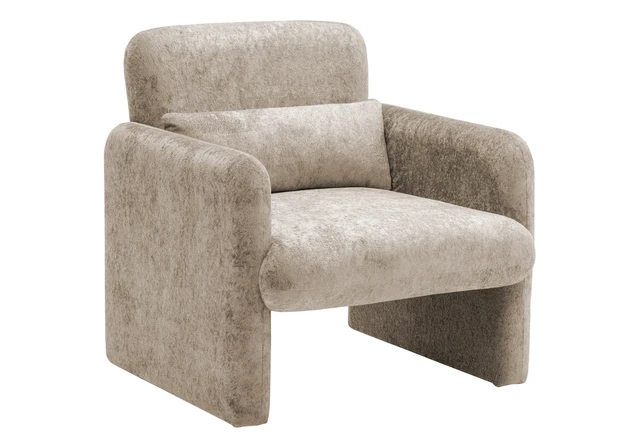 Alt view image 2 of 6 - Accent Chair, Inchh Upholstered Living Brown Fabric, Brown, Plywood, Chairs Accent Seating