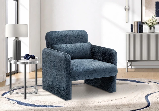 Main image of Accent Chair, Inchh Upholstered Living, Blue, Plywood, Chairs Accent Seating