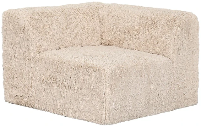 Main image of 1 pc Corner Wedge Only High Density Compressed Foam Faux Fur Sand Color Living, Chairs Accent Seating