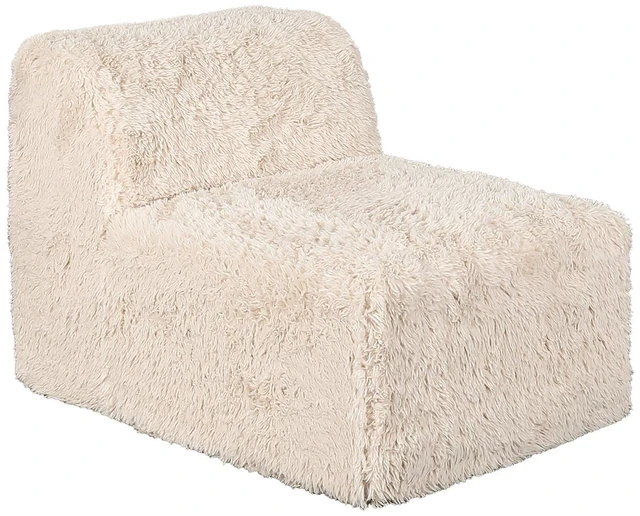 Main image of 1 pc Armless Chair Only High Density Compressed Foam Faux Fur Sand Color Modular Piece Living, Chairs Accent Seating