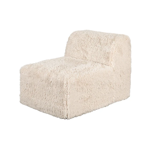Alt view image 5 of 7 - 1 pc Armless Chair Only High Density Compressed Foam Faux Fur Sand Color Modular Piece Living, Chairs Accent Seating