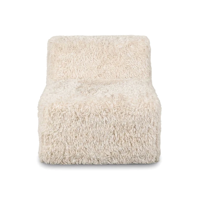 Alt view image 3 of 7 - 1 pc Armless Chair Only High Density Compressed Foam Faux Fur Sand Color Modular Piece Living, Chairs Accent Seating