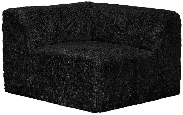 Main image of 1 pc Corner Wedge Only High Density Compressed Foam Faux Fur Color Living, Black, Chairs Accent Seating