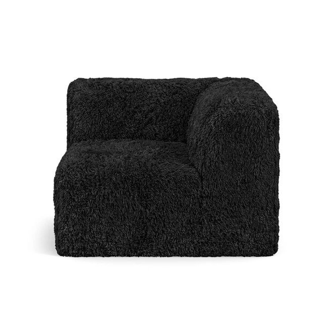 Alt view image 3 of 7 - 1 pc Corner Wedge Only High Density Compressed Foam Faux Fur Color Living, Black, Chairs Accent Seating