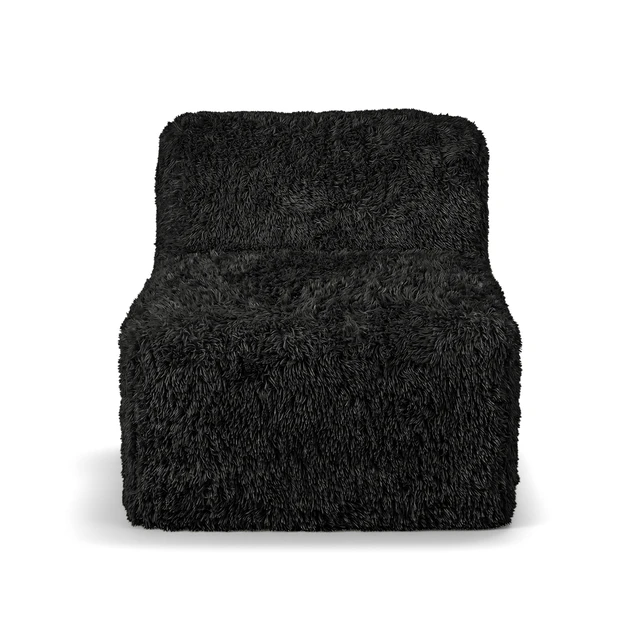 Alt view image 2 of 7 - 1 pc Armless Chair Only High Density Compressed Foam Faux Fur Color Modular Piece Living, Black, Chairs Accent Seating