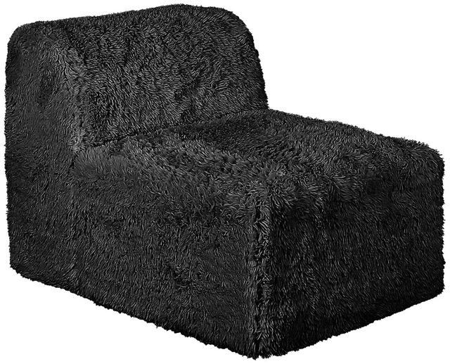 Main image of 1 pc Armless Chair Only High Density Compressed Foam Faux Fur Color Modular Piece Living, Black, Chairs Accent Seating