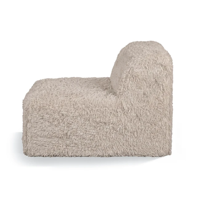 Alt view image 2 of 7 - 1 pc Armless Chair Only High Density Compressed Foam Faux Fur Color Modular Piece Living, Taupe, Chairs Accent Seating