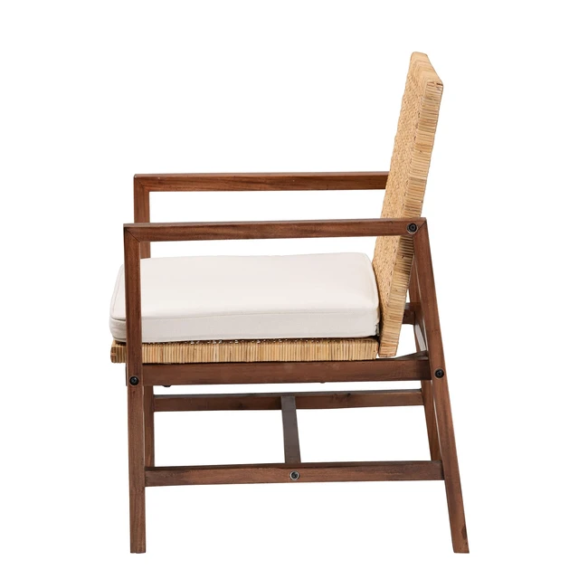 Alt view image 3 of 7 - Bohemian Honey Rattan and Arm Chair, Acacia Wood, Chairs Accent Seating