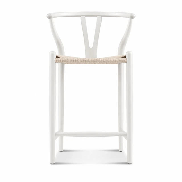 Alt view image 3 of 7 - Wishbone Counter Stool Stain, White, Solid Wood, Chairs Accent Seating