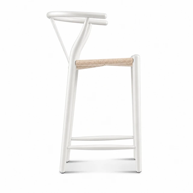 Alt view image 5 of 7 - Wishbone Counter Stool Stain, White, Solid Wood, Chairs Accent Seating